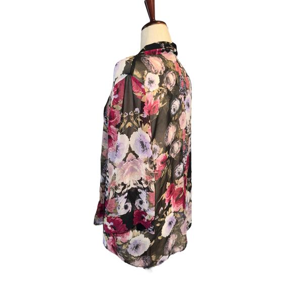 Kirra sheer floral kimono front cardigan shrug oversized XS - Picture 5 of 7